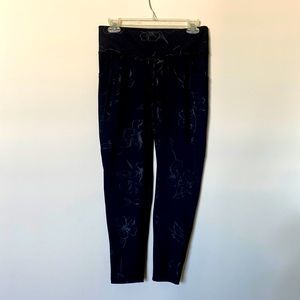 Ideology leggings. Black with floral detail. Size M (medium).